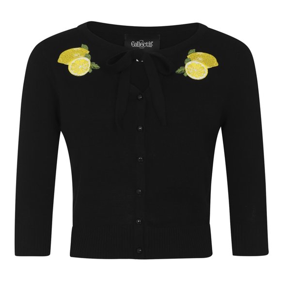 Collectif Mainline Charlene Lemons Cardigan - Picture 2 of 8